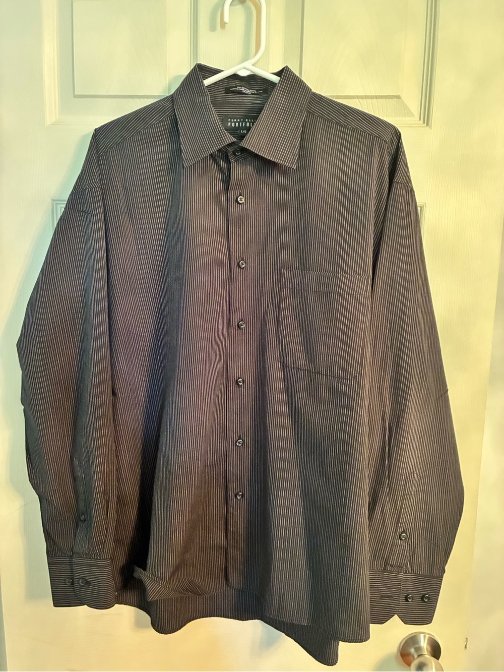 Perry Ellis Black Pinstripe Dress Shirt